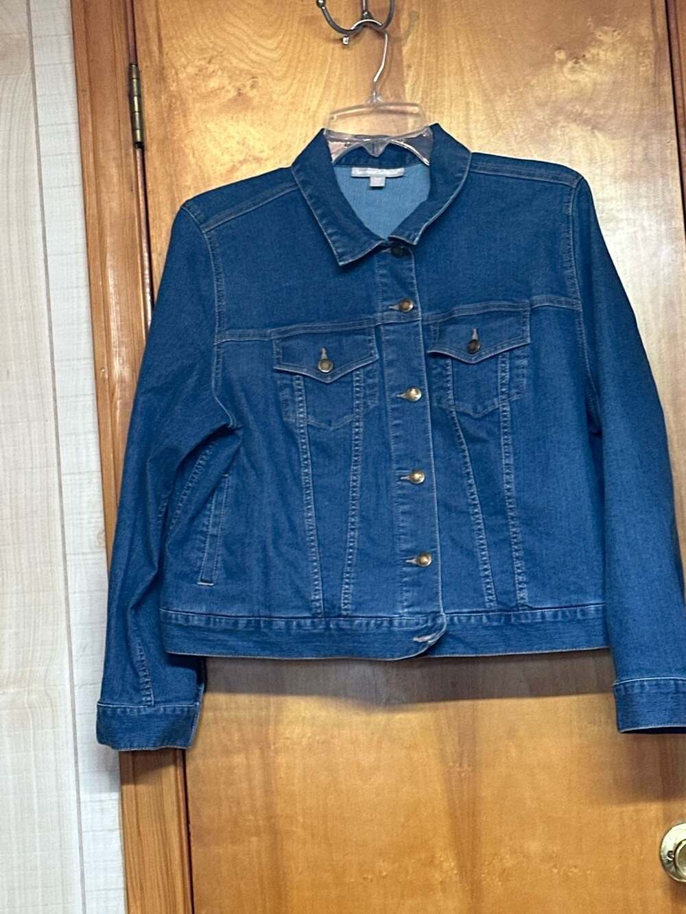 Woman Within White Denim Jacket Women’s 18W Plus Size Button Front